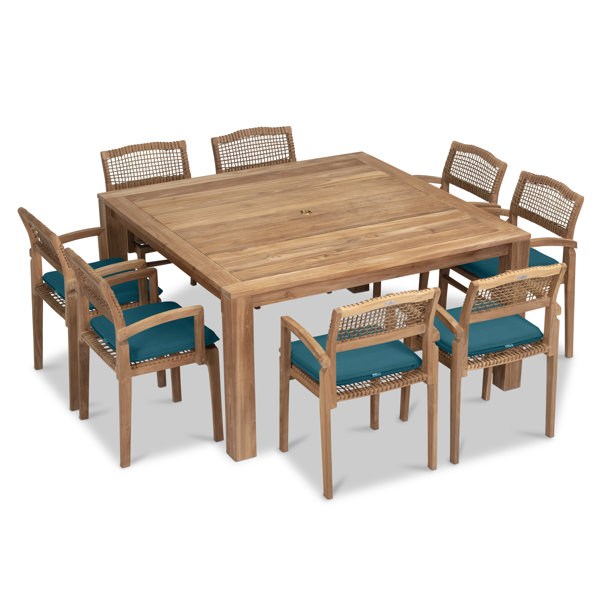 Harmonia Living Sands Outdoor 9 Piece Teak Dining Set by Harmonia